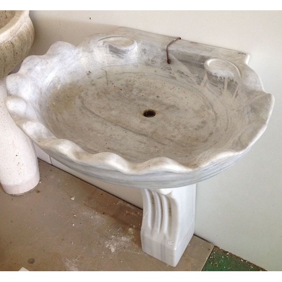 VECCHIA FONTANA A PARETE IN MARMO 2 PEZZI