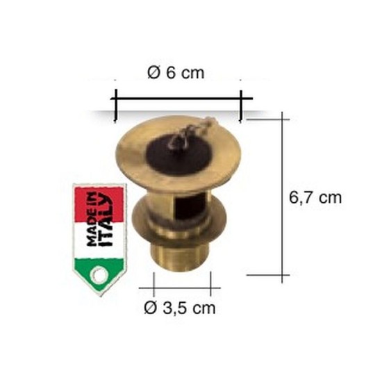 PILETTA IN OTTONE DA 1" CON TAPPO PILETTA IN OTTONE DA 1" CON TAPPO