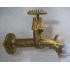 RUBINETTO IN OTTONE BRONZATO LUNGO CON BORCHIA RUOTA