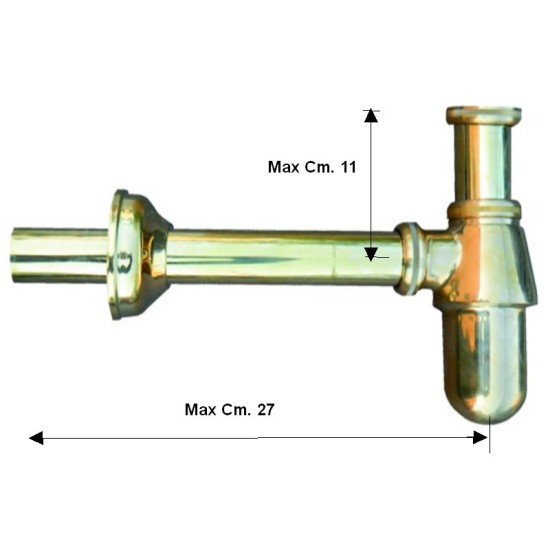SIFONE A BOTTIGLIA IN OTTONE LUCIDO DA 1"1/4 SENZA PILETTA SIFONE A BOTTIGLIA IN OTTONE LUCIDO DA 1"1/4 SENZA PILETTA