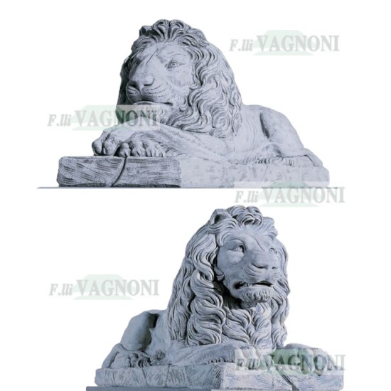 COPPIA DI LEONI IN CEMENTO E MARMO CM. 180X75 COPPIA DI LEONI IN CEMENTO E MARMO CM. 180X75