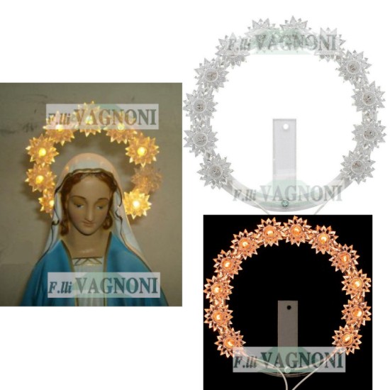 CORONA AUREOLA LUMINOSA CM. 10 PER STATUA MADONNA CORONA AUREOLA LUMINOSA CM. 10 PER STATUA MADONNA