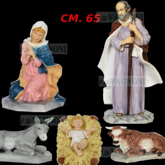 PRESEPE PRESPEPIO IN RESINA INFRANGIBILE CM. 65 SET 6 PEZZI PRESEPE PRESPEPIO IN RESINA INFRANGIBILE CM. 65 SET 6 PEZZI