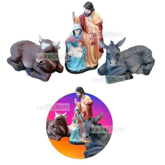 STATUA+ANIMALI PRESEPE IN RESINA E CEMENTO CM. 48 STATUA+ANIMALI PRESEPE IN RESINA E CEMENTO CM. 48
