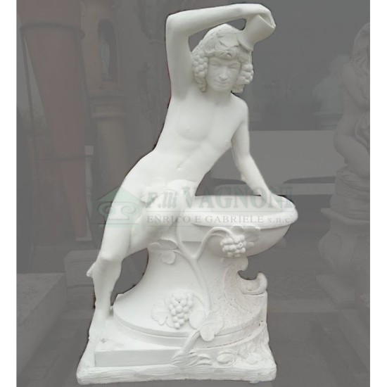 STATUA BACCO ALLA FONTE IN CEMENTO CM. 100 STATUA BACCO ALLA FONTE IN CEMENTO CM. 100