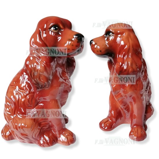 STATUA CANE COCKER MARRONE IN CERAMICA CM. 30 -ANIMALI- STATUA CANE COCKER MARRONE IN CERAMICA CM. 30 -ANIMALI-