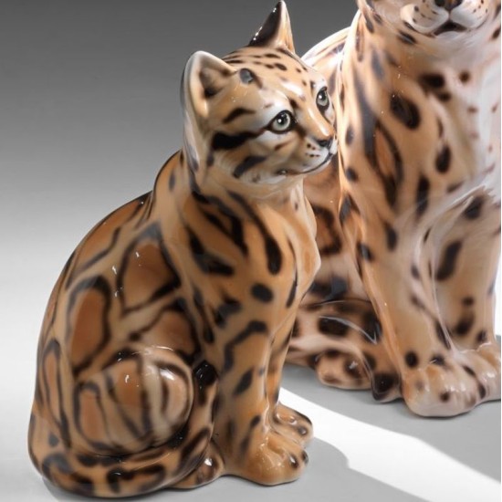 STATUA GATTO OCELOT CM. 32 -ANIMALI- STATUA GATTO OCELOT CM. 32 -ANIMALI-