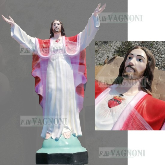 STATUA GESU' SACRO CUORE IN CEMENTO COLORATO CM. 200 STATUA GESU' SACRO CUORE IN CEMENTO COLORATO CM. 200