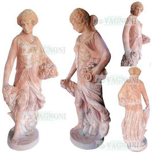 STATUA IN TERRACOTTA TOSCANA STAGIONE PRIMAVERA CM. 145 STATUA IN TERRACOTTA TOSCANA STAGIONE PRIMAVERA CM. 145