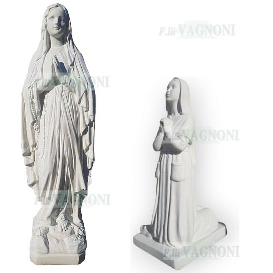 STATUA MADONNA DI LOURDES IN CEMENTO CM.130+BERNARDETTE CM. 90 STATUA MADONNA DI LOURDES IN CEMENTO CM.130+BERNARDETTE CM. 90