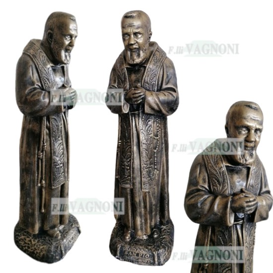 STATUA PADRE PIO IN CEMENTO BRONZO CM. 80 STATUA PADRE PIO IN CEMENTO BRONZO CM. 80