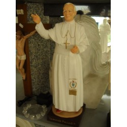 STATUA PAPA GIOVANNI PAOLO II IN RESINA X ESTERNO Cm. 46