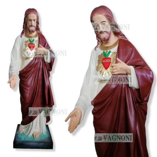 STATUA SACRO CUORE DI GESU' VETRORESINA Cm. 115 STATUA SACRO CUORE DI GESU' VETRORESINA Cm. 115