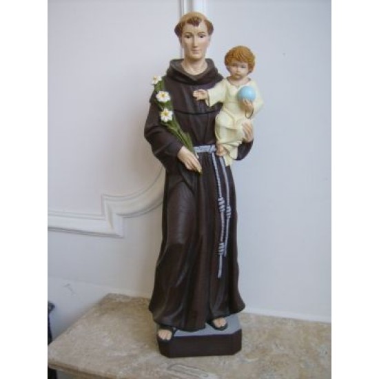 STATUA SANT'ANTONIO IN RESINA INFRANGIBILE X ESTERNO CM.63 STATUA SANT'ANTONIO IN RESINA INFRANGIBILE X ESTERNO CM.63