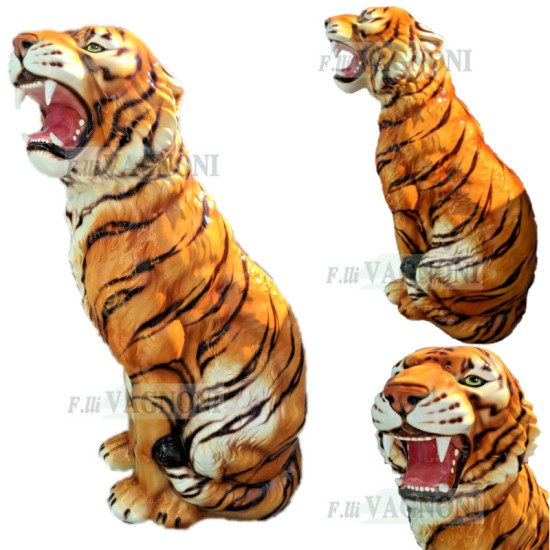 STATUA TIGRE GIGANTE IN CERAMICA CM. 92 -ANIMALI- STATUA TIGRE GIGANTE IN CERAMICA CM. 92 -ANIMALI-