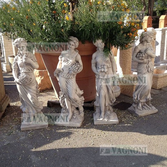 STATUE QUATTRO STAGIONI IN CEMENTO CM. 100 STATUE QUATTRO STAGIONI IN CEMENTO CM. 100
