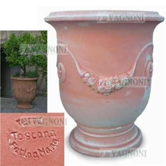 VASO ANDUZE FESTONATO IN TERRACOTTA TOSCANA CM. 80 VASO ANDUZE FESTONATO IN TERRACOTTA TOSCANA CM. 80