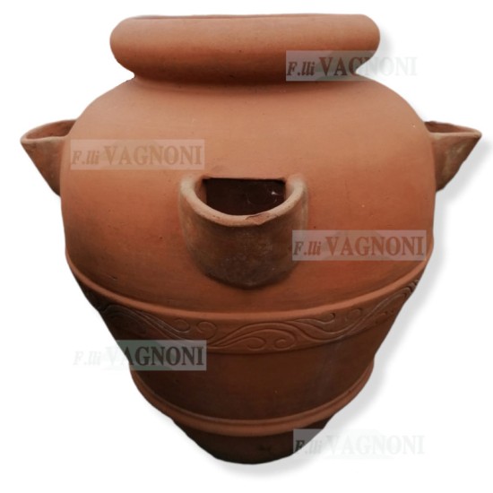 ANFORA ORCIO TOSCANO IN TERRACOTTA CON TASCHE CM. 90 ANFORA ORCIO TOSCANO IN TERRACOTTA CON TASCHE CM. 90