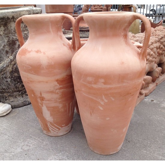 COPPIA DI ANFORE ROMANE IN TERRACOTTA TOSCANA CM. 96 COPPIA DI ANFORE ROMANE IN TERRACOTTA TOSCANA CM. 96