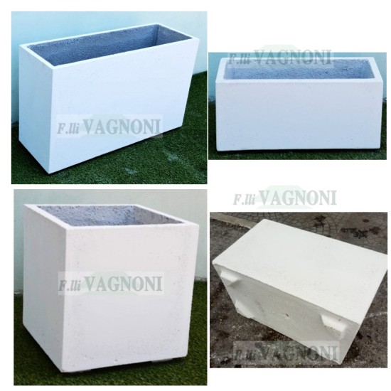 FIORIERE IN CEMENTO BIANCO VASO-VARIE MISURE- FIORIERE IN CEMENTO BIANCO VASO-VARIE MISURE-
