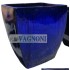 N° 2 VASI QUADRATI CM.39X39 IN TERRACOTTA SMALTATA BLU' COBALTO