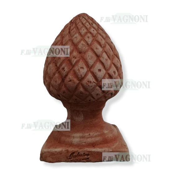 PIGNA IN TERRACOTTA CM. 28 BASE QUADRATA MONOBLOCCO PIGNA IN TERRACOTTA CM. 28 BASE QUADRATA MONOBLOCCO