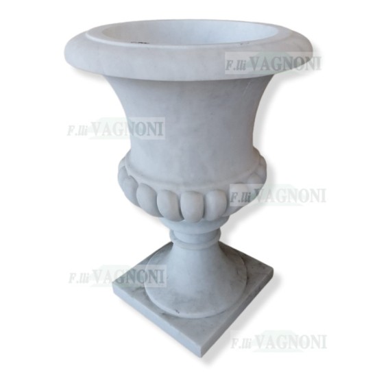 VASO A CALICE IN MARMO BIANCO CM. 60 VASO A CALICE IN MARMO BIANCO CM. 60