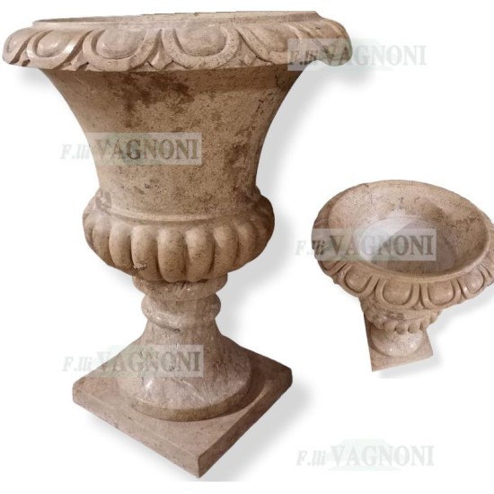 VASO A CALICE IN TRAVERTINO CM. 70 VASO A CALICE IN TRAVERTINO CM. 70