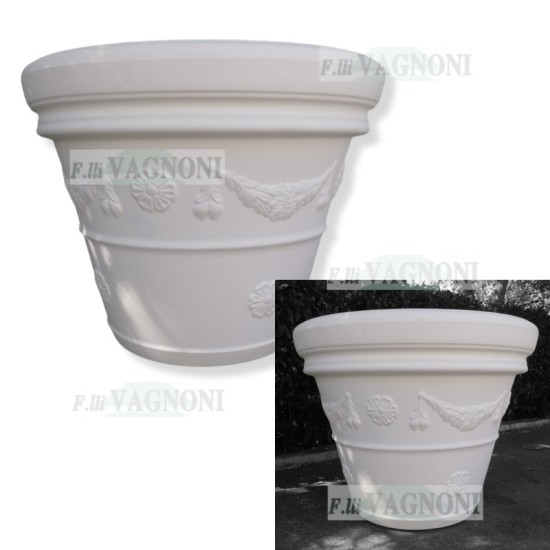 VASO IN SUPER RESINA FESTONATO BIANCO VARIE MISURE VASO IN SUPER RESINA FESTONATO BIANCO VARIE MISURE