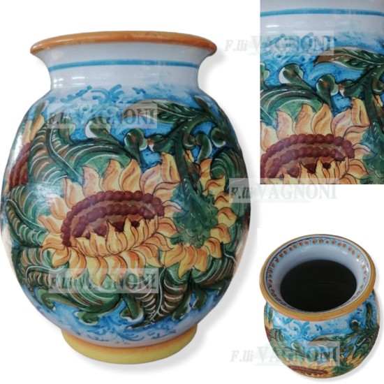 VASO ORCIO CM. 32 IN TERRACOTTA CERAMICA DERUTA DECORATA A MANO VASO ORCIO CM. 32 IN TERRACOTTA CERAMICA DERUTA DECORATA A MANO